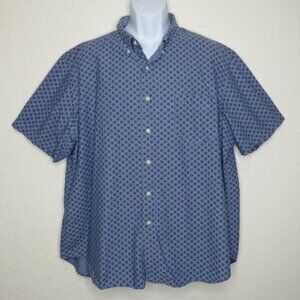 Nautica* Men's Short Sleeve Button Down Curved Hem Chest Pocket‎ Shirt~ Size XXL